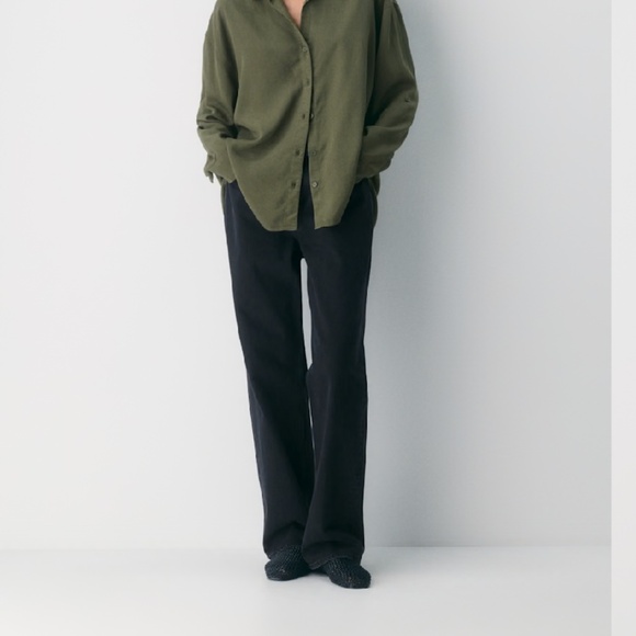 Aritzia Babaton Archive Button Down Dark Olive XS - Picture 5 of 5